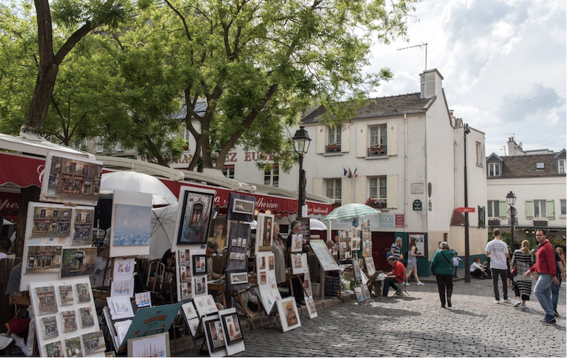  Today artists cover every square inch of the Place du Tertre in the center of Montmartre.